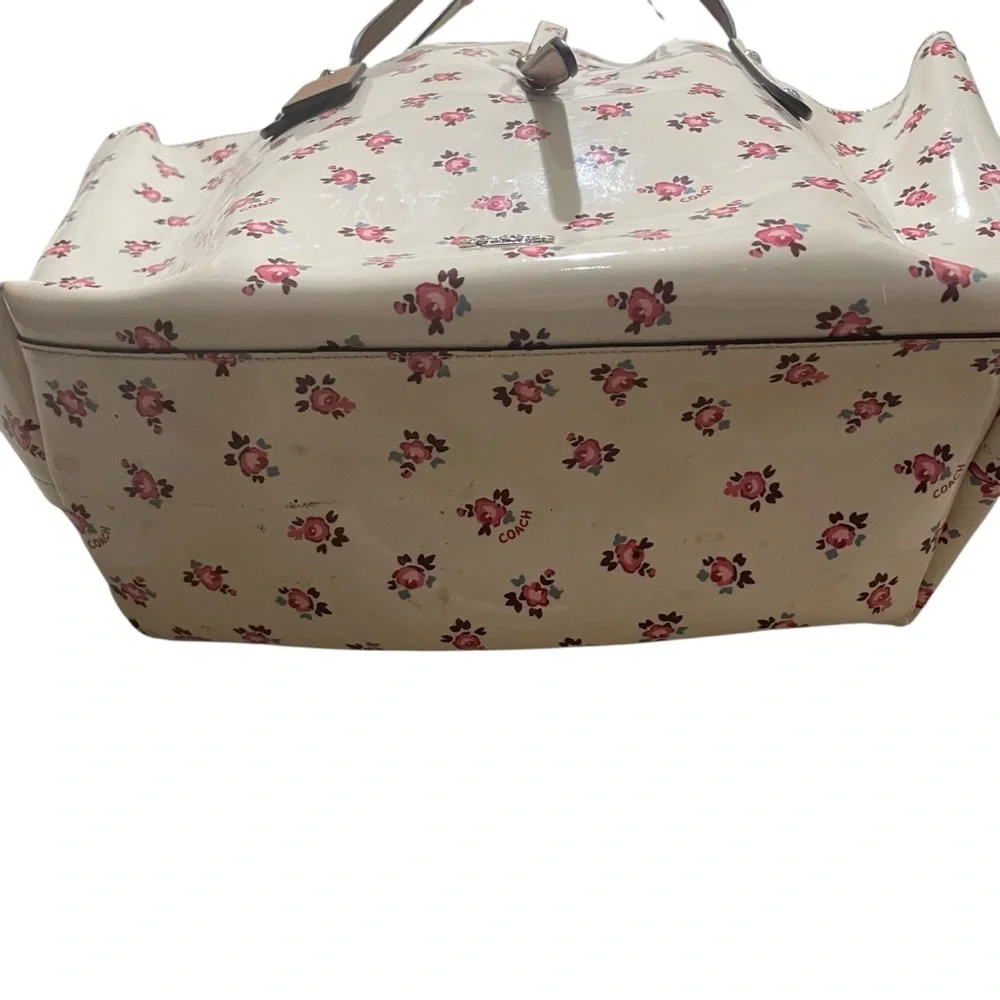 Coach Floral PVC Tote Cream Pink Women’s One Size - Picture 6 of 10